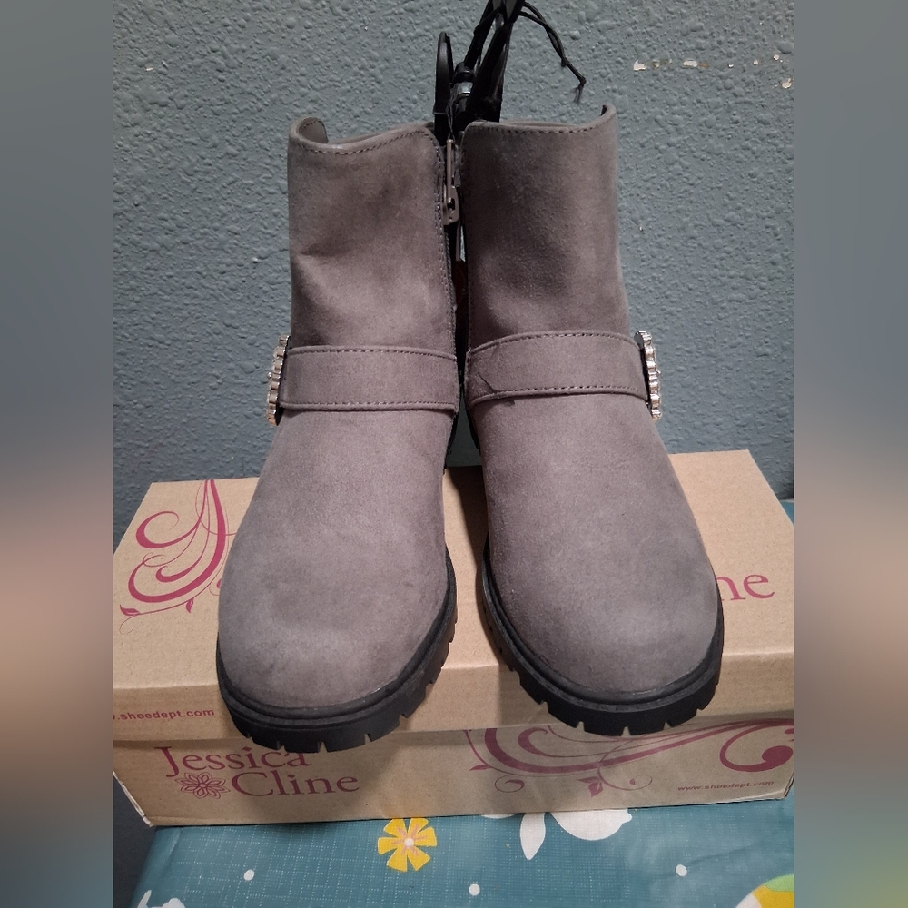 Wonder Nation Kids Gray Ankle Boots